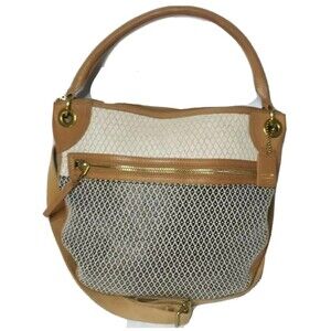 Fossil Karli Hobo Shoulder Bag Black White Woven Accents